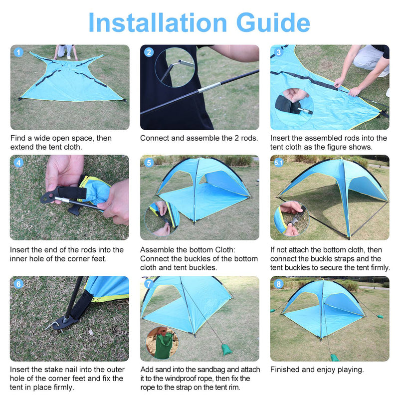 Beach Tent for 4–6 People – UPF50+ Waterproof