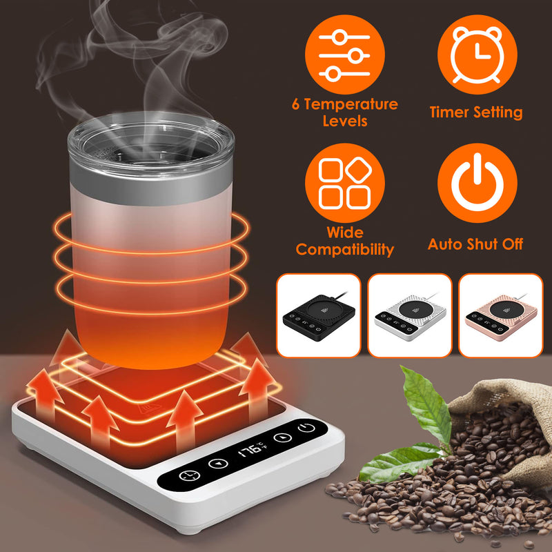 Electric Cup Warmer – 6 Temperature Settings with Timer