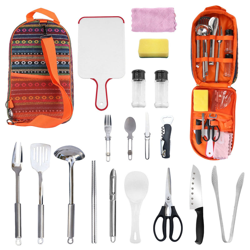 Complete Utensil Kit – Portable Kitchen for Camping, Hiking, and BBQs