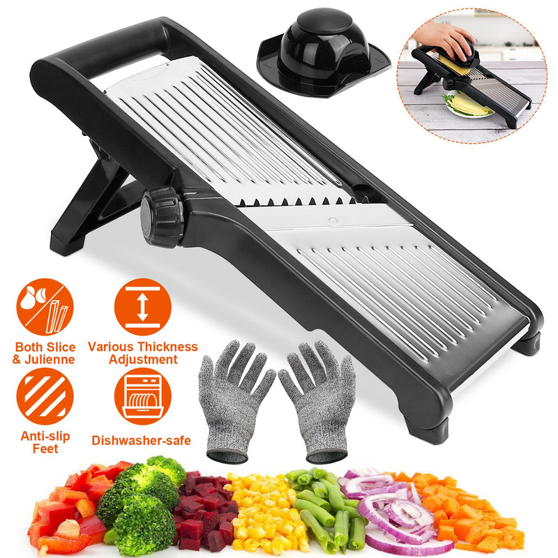 Kitchen Slicer and Grater – Multifunctional Mandoline with Peeler and Food Holder