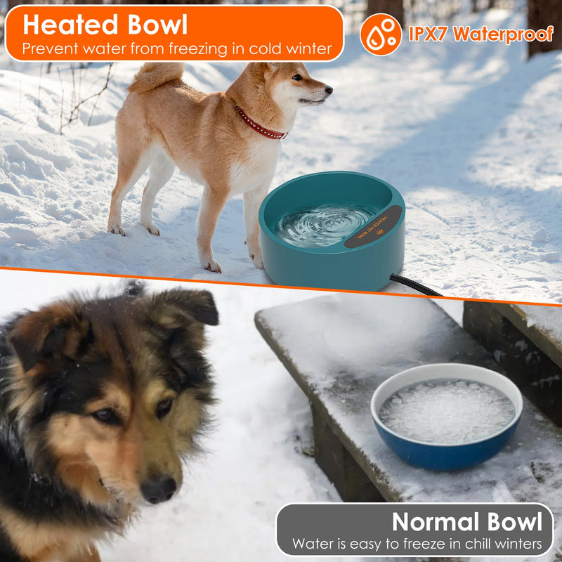 Portable Heated Water Bowl – Heated Bowl for Dogs and Cats 2.2L