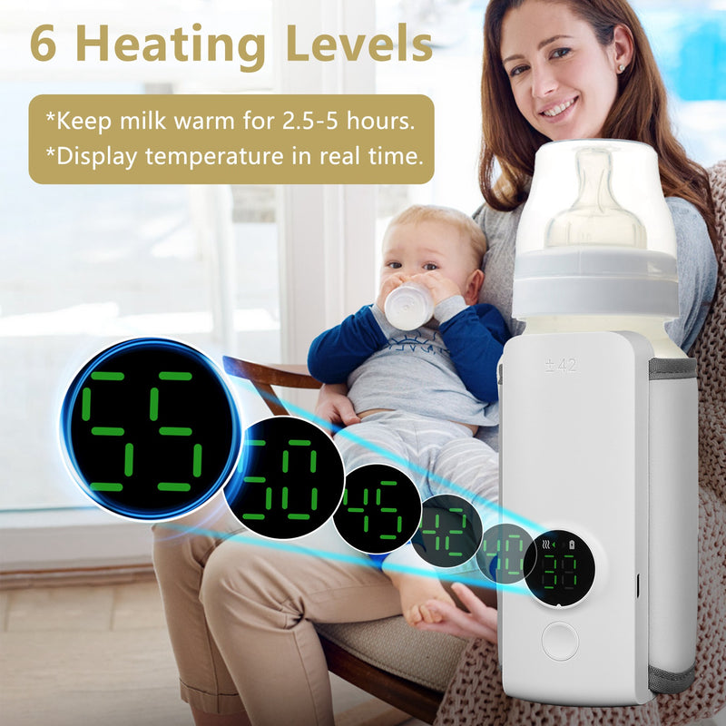 Portable Bottle Warmer – Milk and Formula Warmer with 6 Temperature Settings