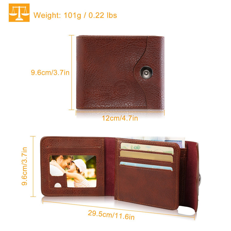 1Pc Men's Wallet PU Leather Purse Slim Card Holder Case With 2 ID Window Coin Pocket