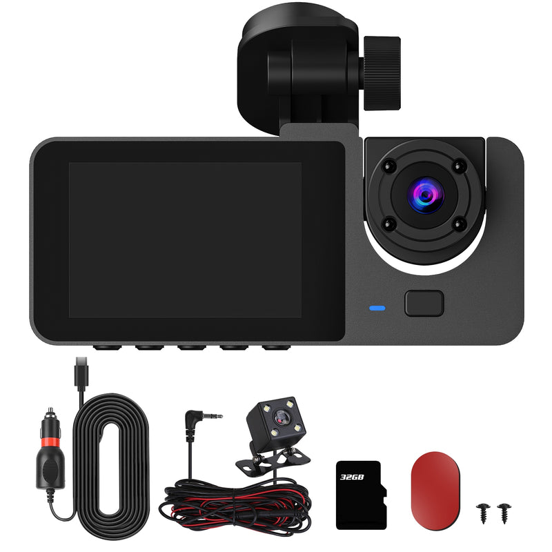 Dashcam – Triple Camera with G-Sensor and Automatic Parking Monitor