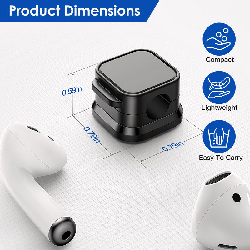 6 Magnetic Cable Clips – Adhesive Desktop and Wall Holders
