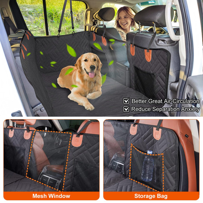 Rear Pet Seat Cover – Waterproof Hammock with Storage Pocket