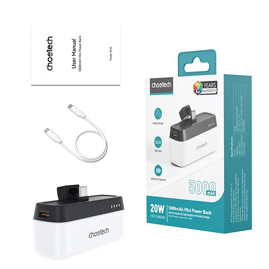Mini Batería Portátil 5000 mAh - 20 Watts - Tipo C - Choetech B740