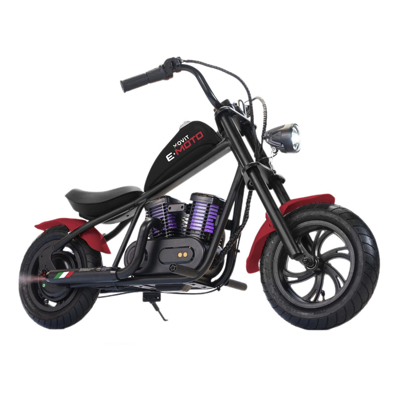 Patines para niños E-Moto de la marca 0001, moto chopper eléctrica con diseño divertido y color vibrante.