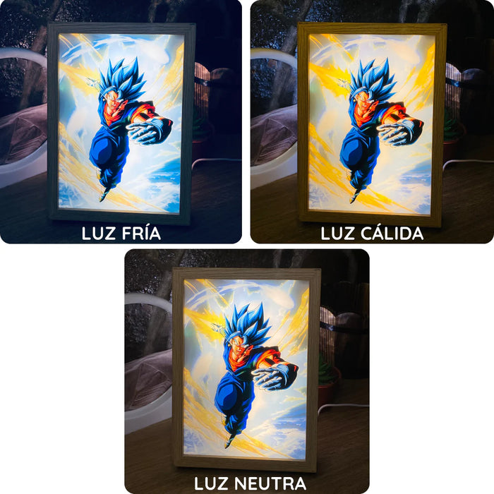 Cuadro de Luz LED Vegeta: "El Orgullo Saiyan en Acción"