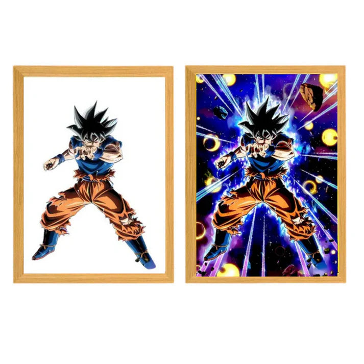 Cuadro de Luz LED Goku Ultra Instinto: "Desata el Poder del Ultra Instinto"