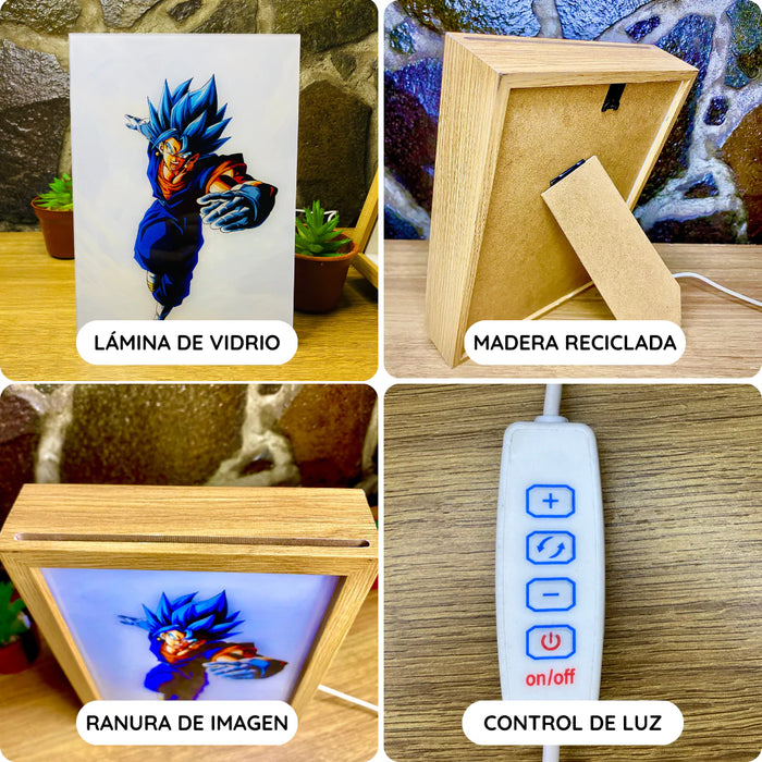 Cuadro de Luz LED Goku Super Saiyan 4: "Desata la Fuerza del Super Saiyan 4"