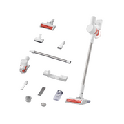 Aspiradora Xiaomi Mi Vacuum Cleaner G10 en uso en un hogar, con diseño compacto y accesorios para limpieza eficiente.