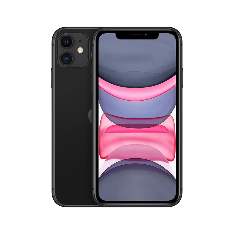 Celular Apple iPhone 11 con pantalla de 6.1 pulgadas, 64GB de almacenamiento y 4GB de RAM, en color negro