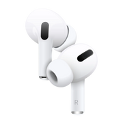 Audífonos Apple AirPods Pro 1 con cancelación de ruido y estuche de carga, en color blanco, visibles en la imagen.