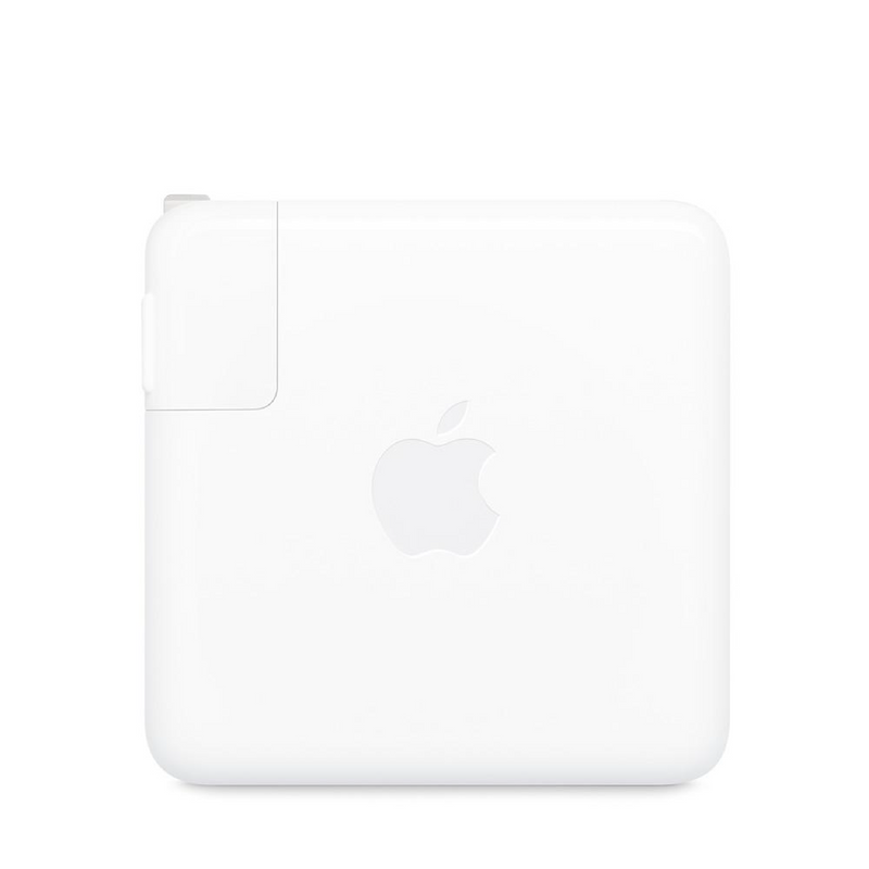 Adaptador de corriente Apple USB-C 110V 96W para portátil, color negro, con conector USB-C y diseño compacto.