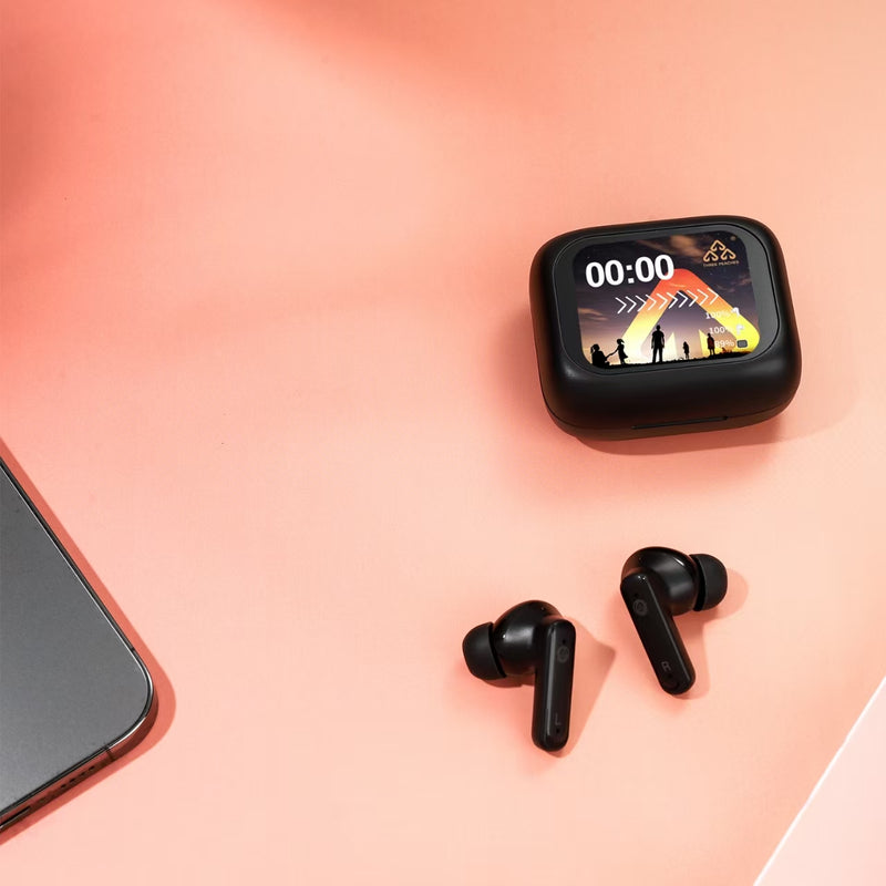Three Peaches ST3 Wireless Earbuds with Touchscreen Display