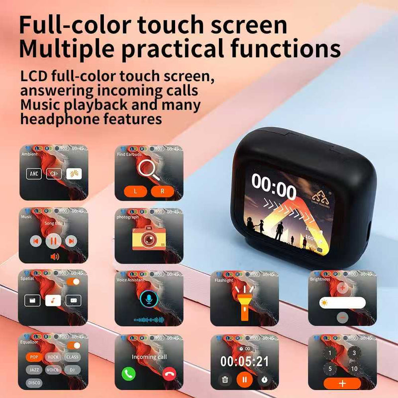 Three Peaches ST3 Wireless Earbuds with Touchscreen Display