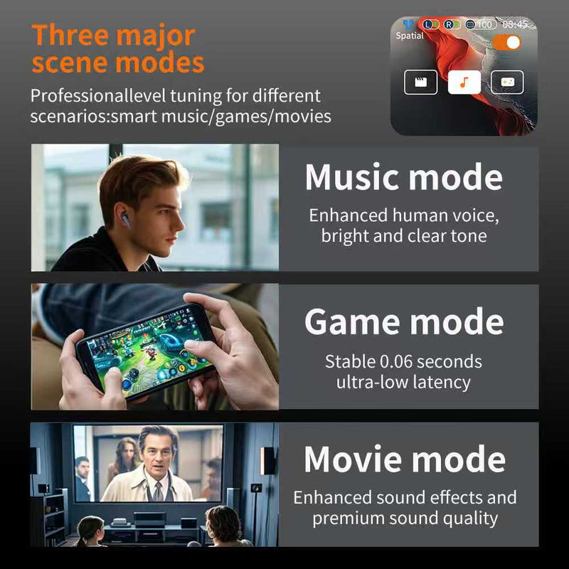 Three Peaches ST3 Wireless Earbuds with Touchscreen Display