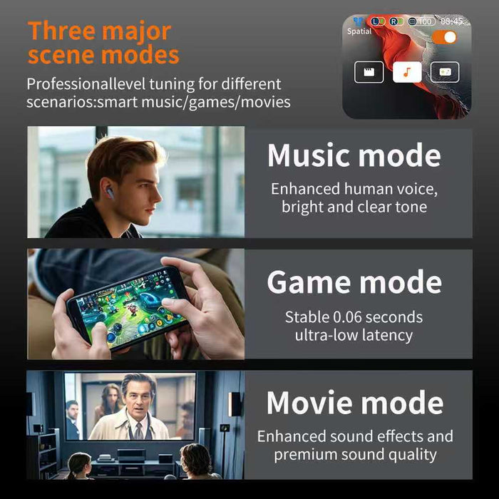6 Unidades de Audífonos Inalámbricos con Pantalla Táctil Three Peaches ST3
