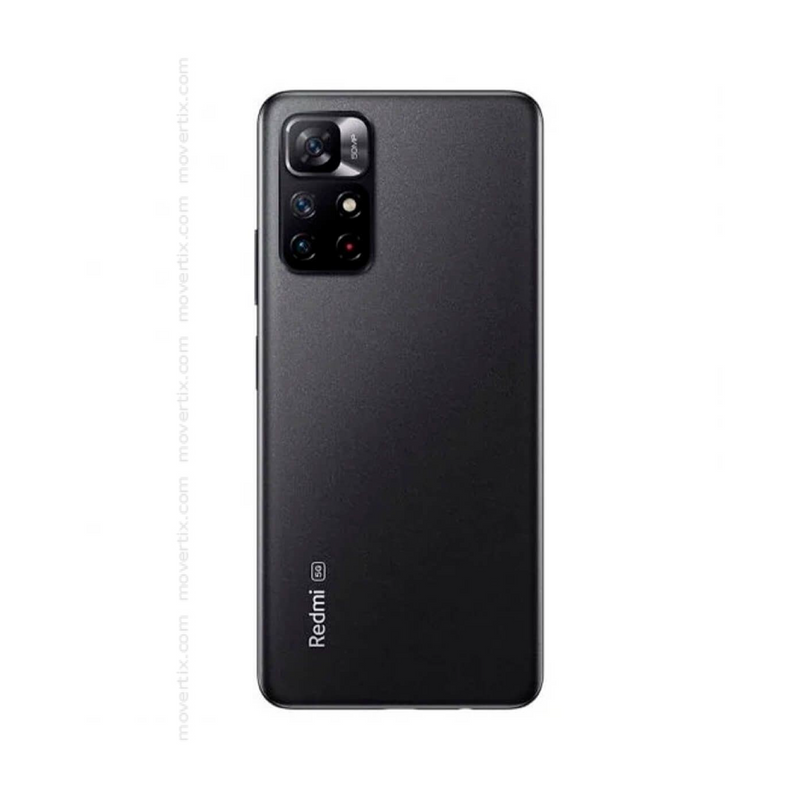 Celular Xiaomi Redmi Note 11S 5G con pantalla de 6.6 pulgadas, doble SIM, 64GB ROM y 4GB RAM, en color negro