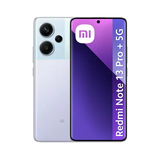 Celular Xiaomi Redmi Note 13 Pro Plus 5G con pantalla de 6.67", doble SIM, 512GB y 12GB de RAM en color negro.