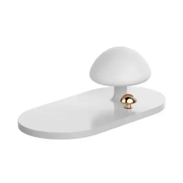 Cargador inalámbrico Xiaomi Mi Mushroom en color blanco para teléfonos móviles y accesorios.