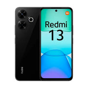 Celular Xiaomi Redmi 13 en color negro con pantalla de 6.79 pulgadas, doble SIM, 256GB de almacenamiento y 8GB de RAM.