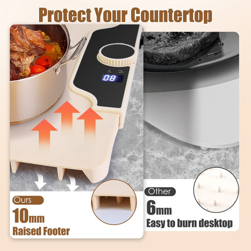 Electric Food Warmer Mat – Silicone 300W with 14 Levels and Timer