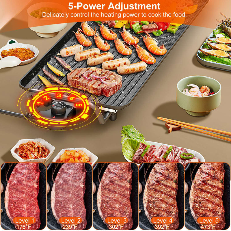 Portable Electric Grill – 1500W with 5 Temperature Settings
