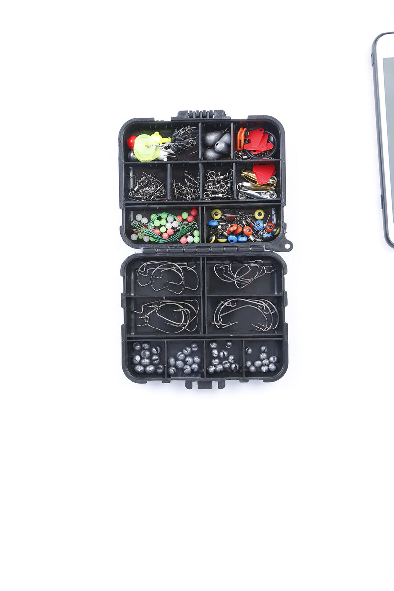 Complete Fishing Accessories Set – 188 Pieces with Storage Box