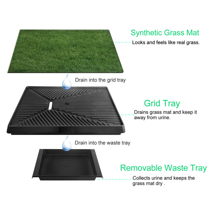 Dog Training Mat - Artificial Grass with Indoor/Outdoor Potty Tray