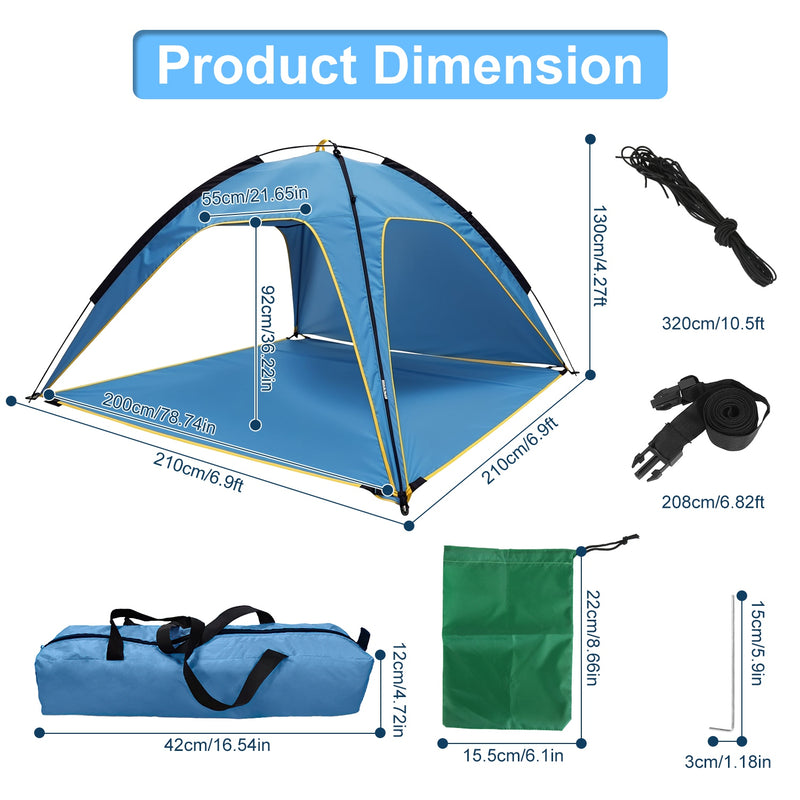Beach Tent for 4–6 People – UPF50+ Waterproof