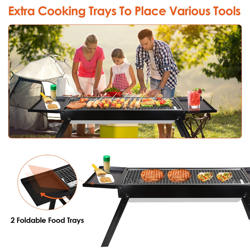 Portable Folding Charcoal Grill – Iron and Stainless Steel