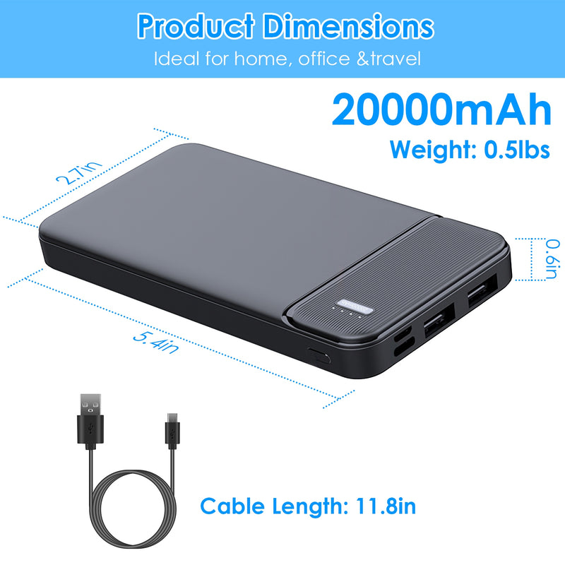High-Capacity Portable Charger – Power Bank with Included USB Cable