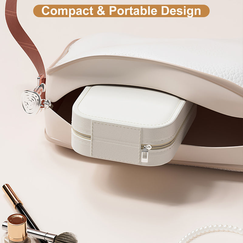 Travel Cosmetic Bag with LED Mirror and Dimmable Light