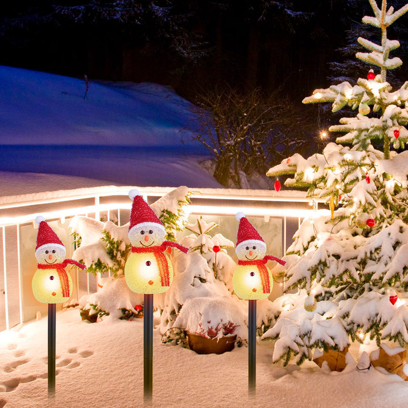 Solar Christmas Lights with Snowmen – IP55 Waterproof Outdoor Decoration