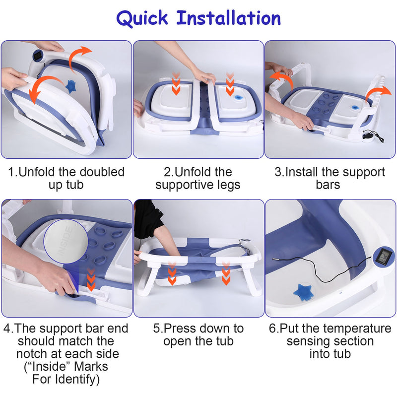Portable Bathtub – Bathtub for Newborns and Toddlers with Easy Drain