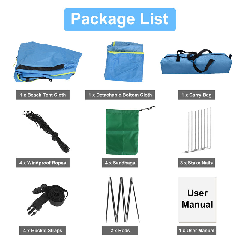 Beach Tent for 4–6 People – UPF50+ Waterproof