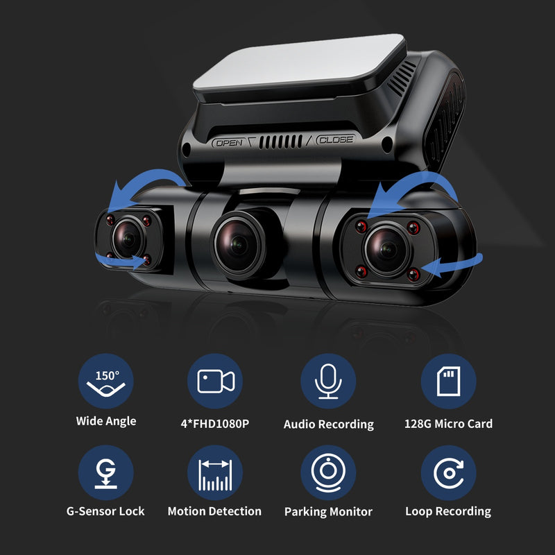 Dashcam 360° 4-Channel with GPS and Wi-Fi