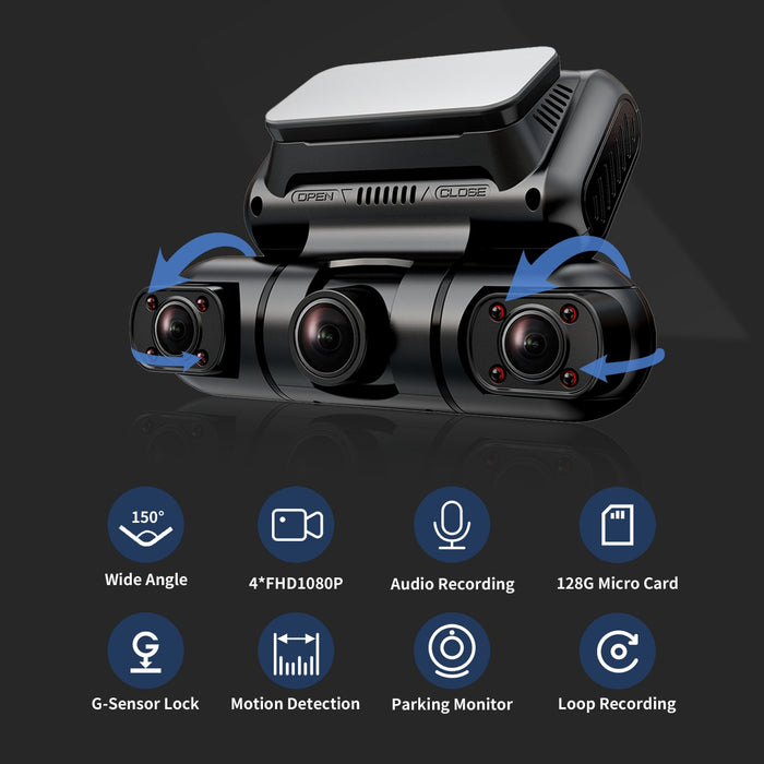 Dashcam 360° 4-Channel with GPS and Wi-Fi