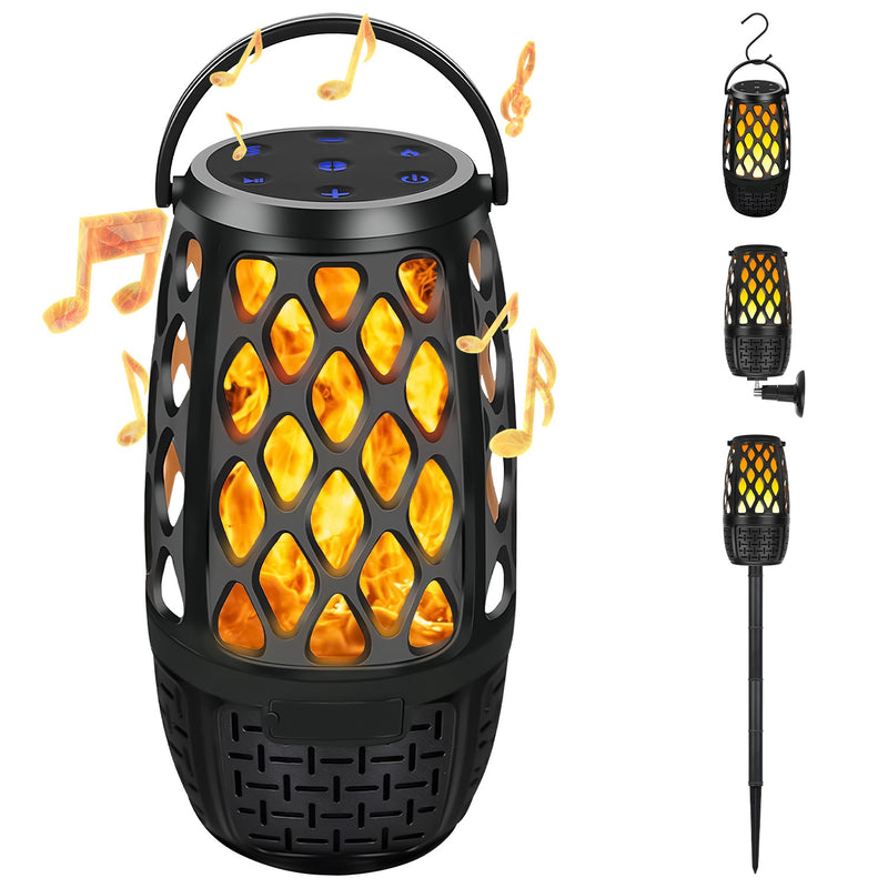 Outdoor Speaker with Flame Light – Bluetooth 5.3, IPX5