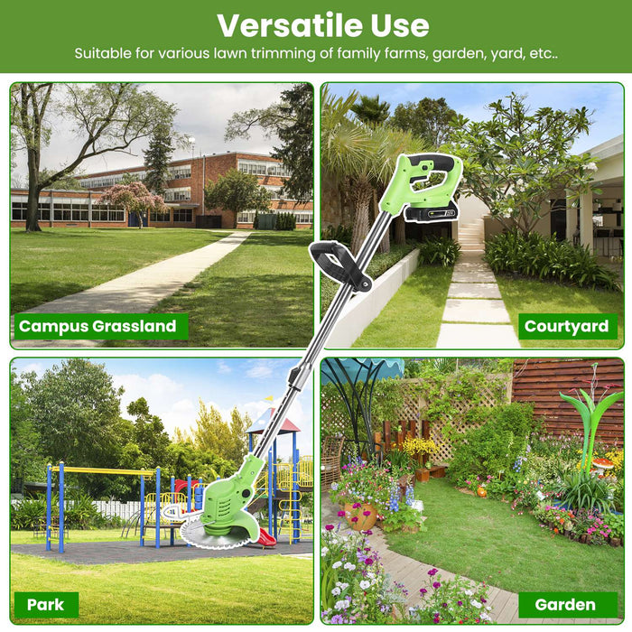 Cordless Electric Lawn Mower – 300W with Batteries and Blades