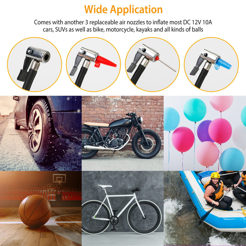 Electric Air Compressor – 12V 150PSI Digital Inflator with LED Light