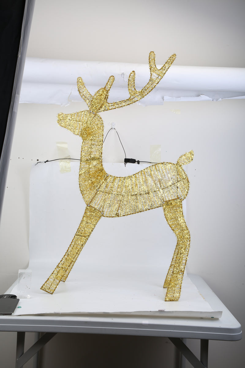 Illuminated Christmas Reindeer and Sleigh Decoration – 50 LEDs, 8 Modes