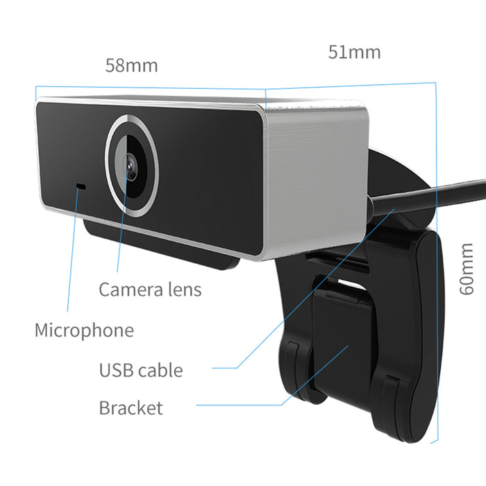 Full HD 1080P USB Webcam – With Stereo Microphone, Autofocus, and Plug & Play