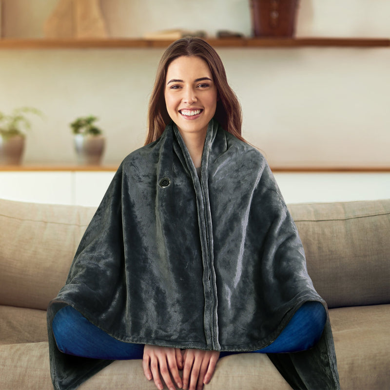 Heated USB Blanket – Flannel Thermal Shawl with 3 Temperature Levels