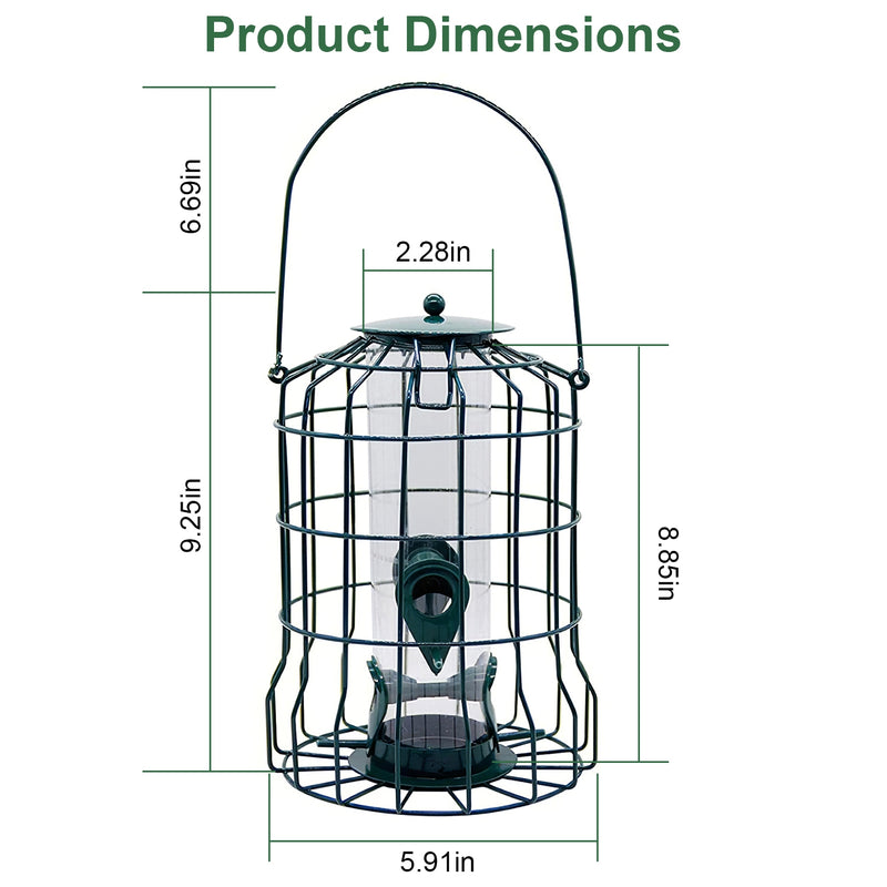 Squirrel-Resistant Metal Bird Feeder with 4 Ports
