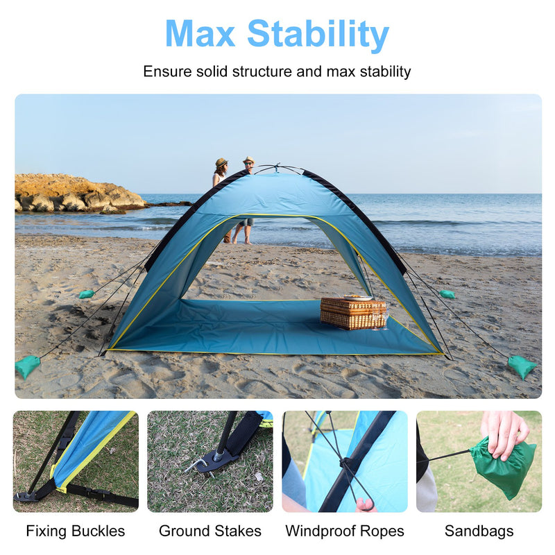 Beach Tent for 4–6 People – UPF50+ Waterproof