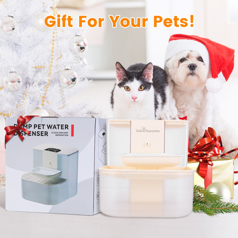 Automatic Pet Water Fountain – Dual Tank, 4.5L, Rechargeable and Smart