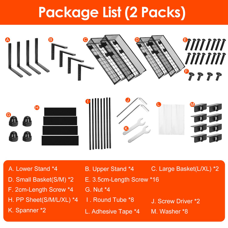 2-Tier Cabinet Organizer – With Adjustable Mesh Baskets and Easy Access